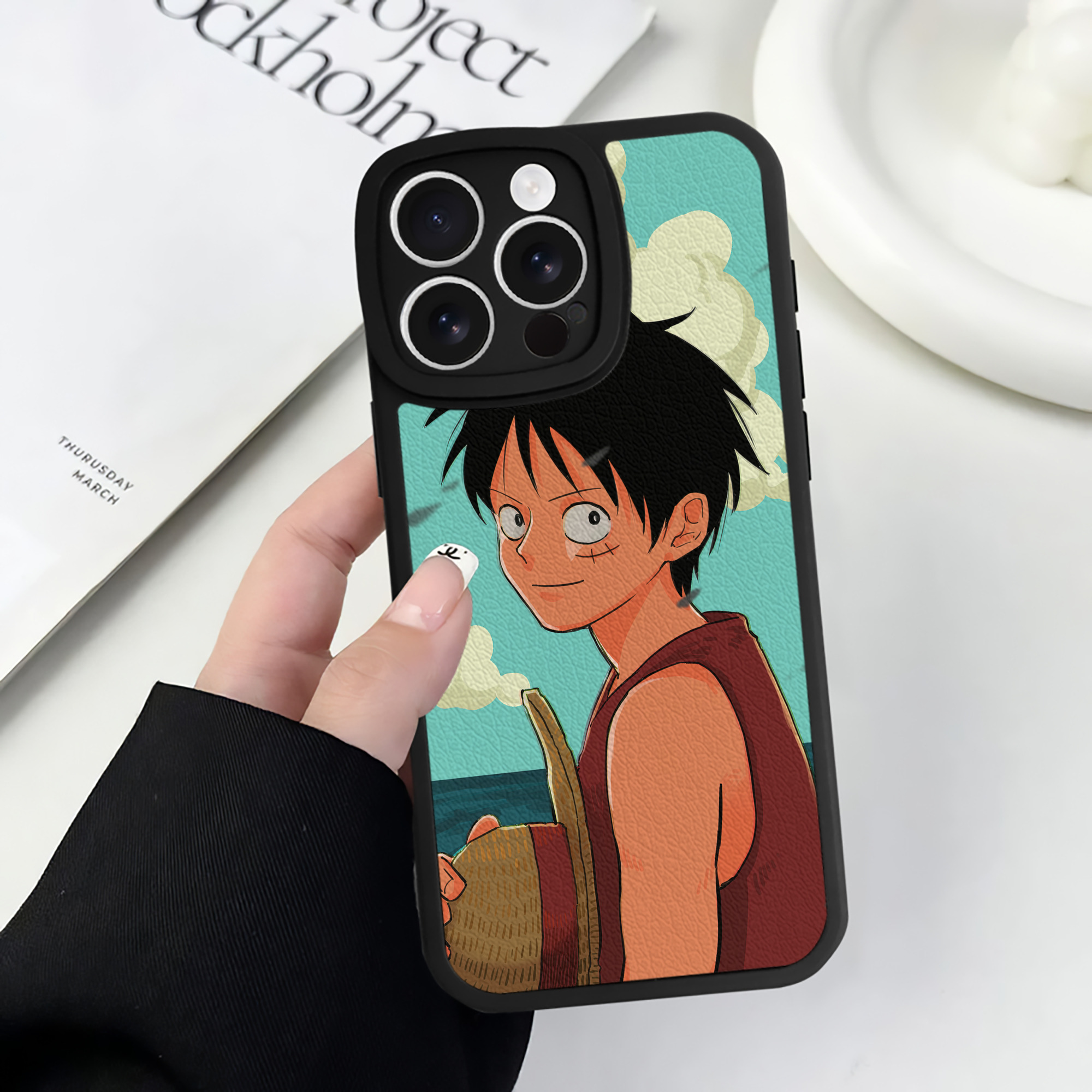 （画像用） ワンピース ONE PIECE 【iPhone 16シリーズ対応】シリコンスマホケース（レザー調） 材質：シリコン